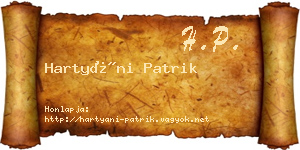 Hartyáni Patrik névjegykártya